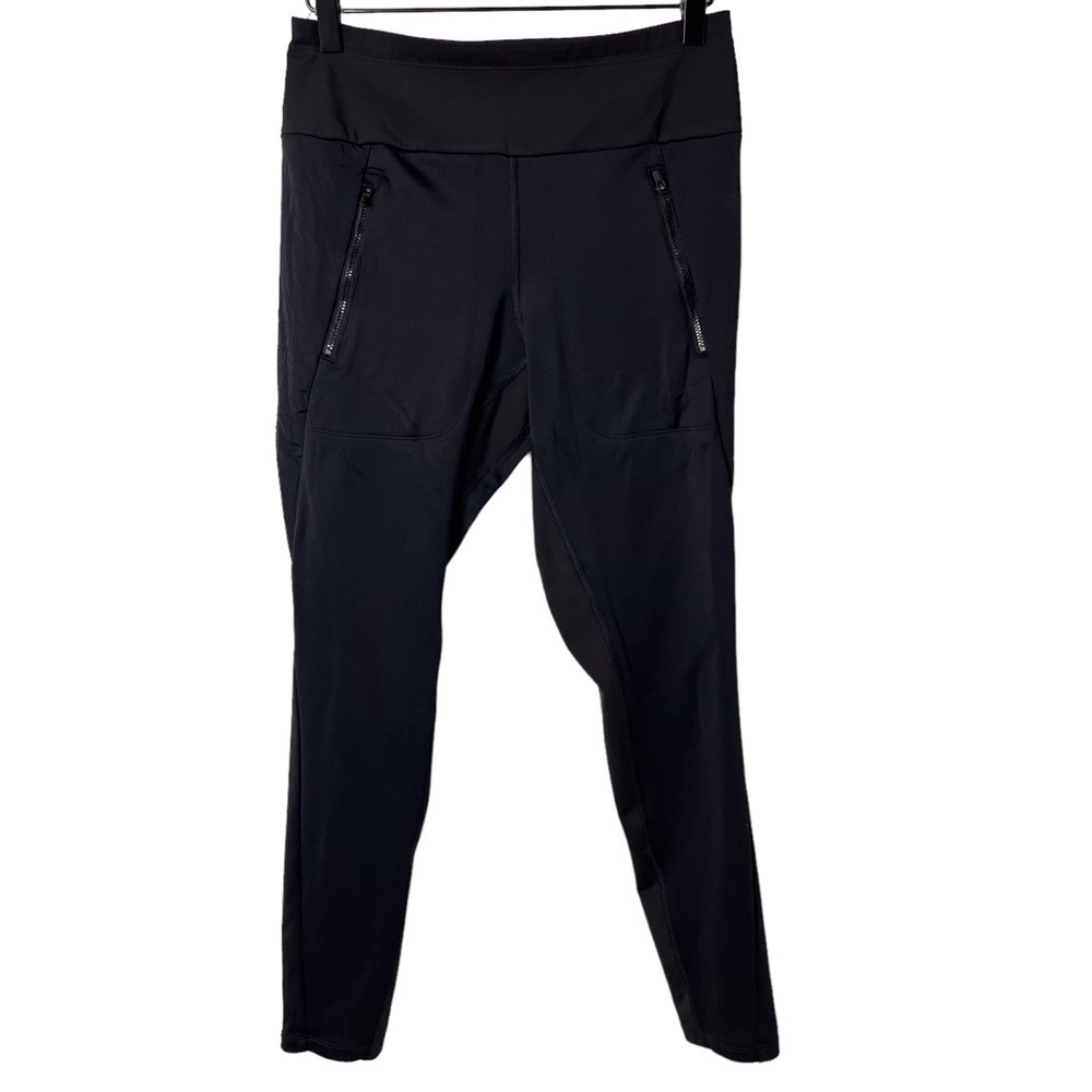 Athleta Peak Hybrid Fleece Tight Pants Black Size Small Cold Weather - Picture 3 of 10